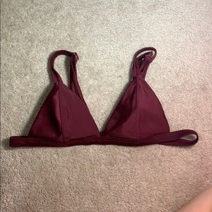 Super cute maroon triangle bikini top.